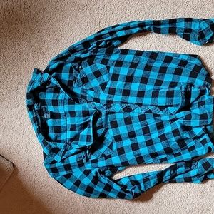 Burnside blue flannel size L